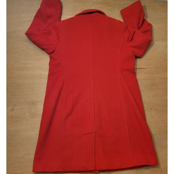 L.L. Bean Red Peacoat Women's 14 Lambswool Thinsulate Double Breasted Pockets - Picture 5 of 16